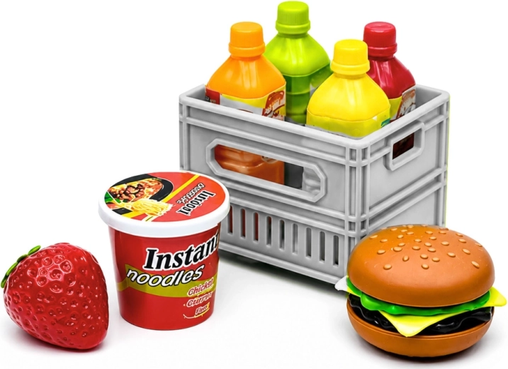 6 crates and food for delivery play