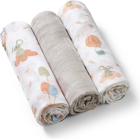 BabyOno bambusmähkmed 70 × 70 cm, 3 tk – hall mix