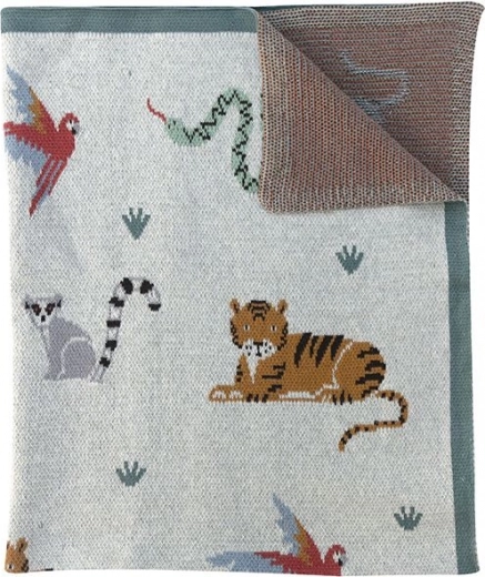 Organic Cotton Blanket Wild Animals
