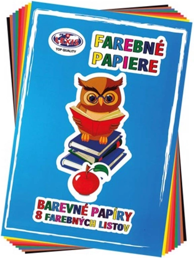 Folder of colored paper A4 80 g (8 sheets, 8 colors) - 1 pc