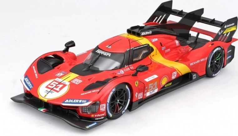 Assembled Model Bburago 1:24 Ferrari Racing 499P LMH 2023 - Winner 24h Le Mans