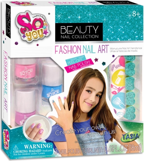Tasia fashionable kids’ nail set – 3 polishes, file and toe separator