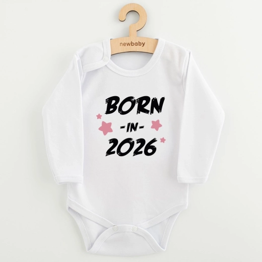 Beebi bodi trükiga New Baby Born in 2026, roosa