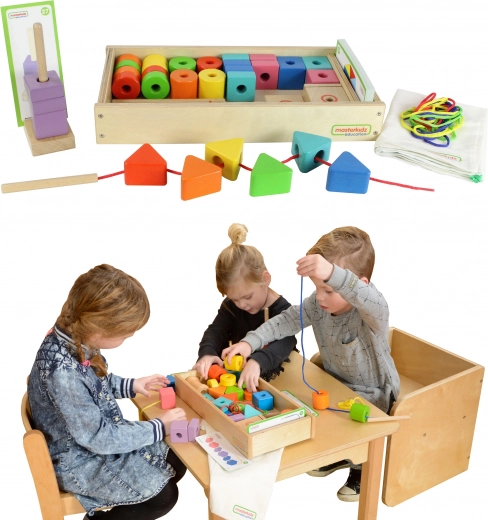Suur puidust nööritav Montessori komplekt Masterkidz