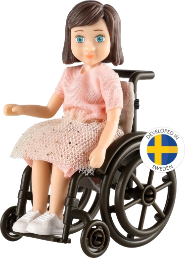 Lundby doll in a wheelchair – dollhouse set