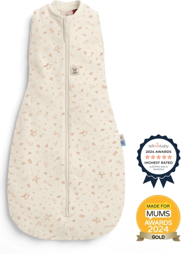 ergoPouch 2-in-1 Cocoon Lullaby Swaddle and Sleep Bag, 0–3 months, 0.2 TOG