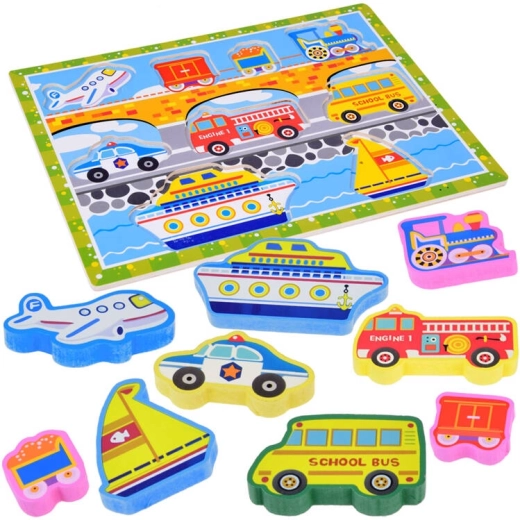 Wooden Shape Puzzle - Vehicles
