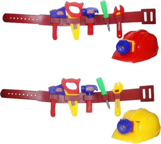 Kids' tool set with belt and helmet