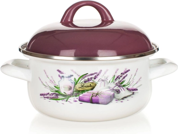 Emailitud kastrul Lavender 18 cm kaanega 1,4 l