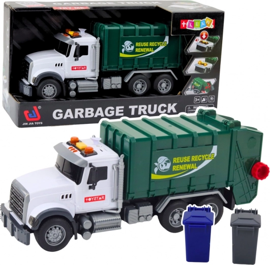 Kids' Garbage Truck with Lights and Sounds 1:14, Green