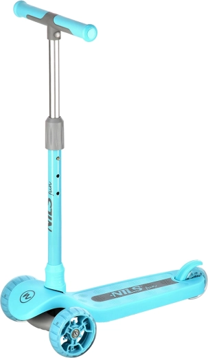Kids’ three-wheel scooter NILS Fun with LED wheels, turquoise
