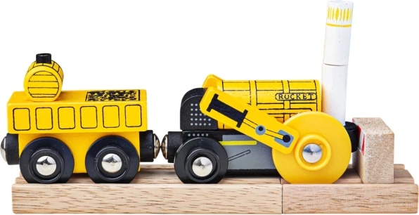 Bigjigs Rail puidust Rocketi veduri replika 2 rööpaga