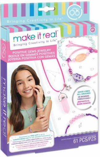 MAKE IT REAL ehete valmistamise komplekt Positive Gems – kaelakee ja 3 käevõru