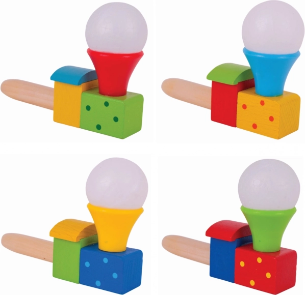 Puhutav puidust vedur õhupalliga BIGJIGS TOYS