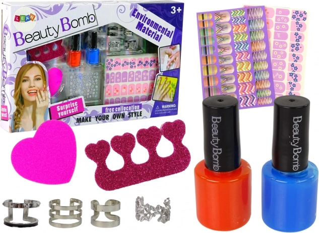 Nail Art Set for Kids with Colorful Polishes and Stickers