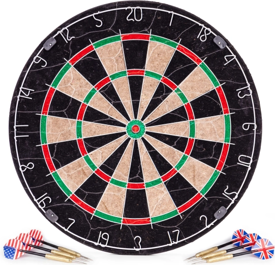 Sisal dartboard 46 cm with 6 metal darts