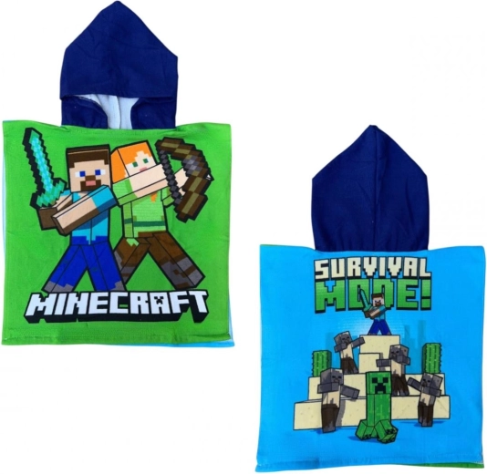 Minecraft hooded poncho 50 × 110 cm - 1 piece
