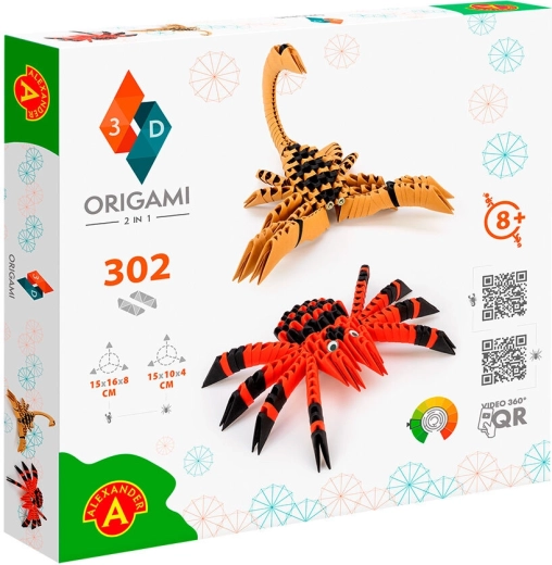 Alexander Origami 3D – 2in1 komplekt: ämblik ja skorpion