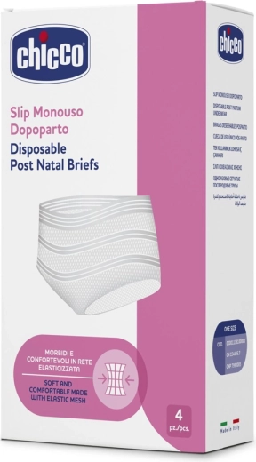 Chicco disposable mesh elastic briefs, 4 pcs