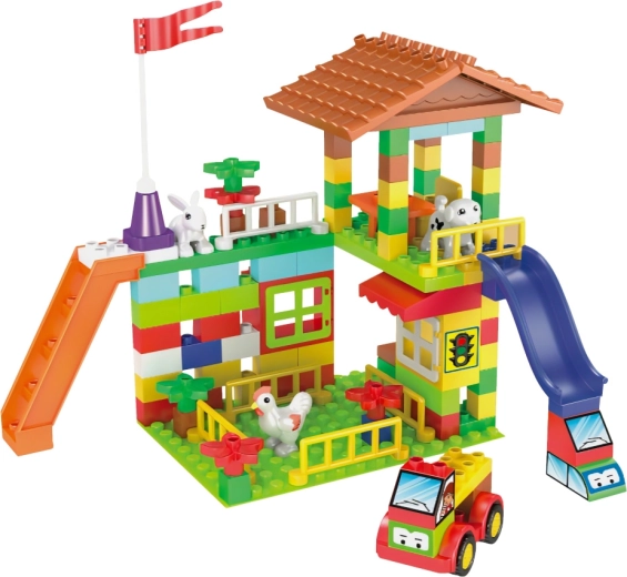 L-W Toys Junior ehitusklotsid – farm, väikelastele, 120 tk
