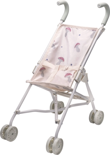 Lillan & Friends foldable doll stroller with toadstool print