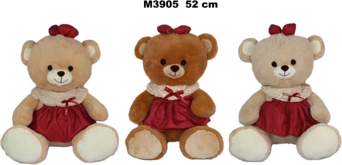 Plush teddy bear in a dress 52 cm - 1 piece