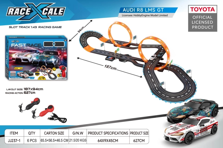 Toyota Remote-Controlled Slot Car Racing Track 1:43, 187 × 94 cm