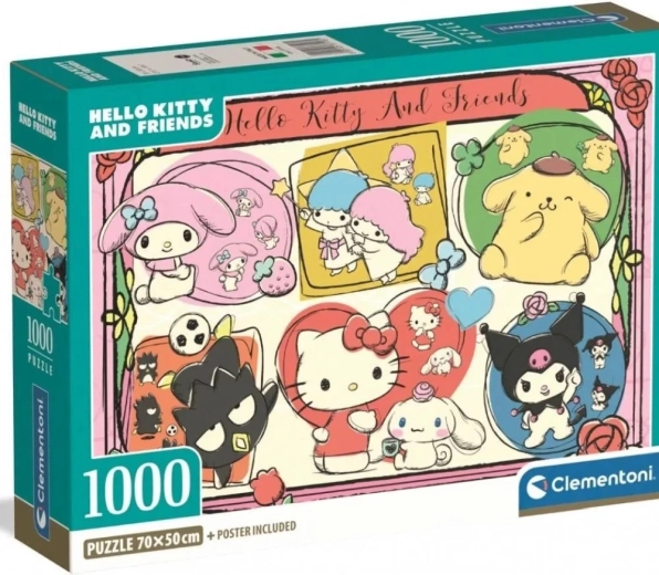 Pusle CLEMENTONI Hello Kitty ja sõbrad – armas kollaaž 1000 tükki