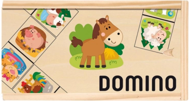 Laste puidust doomino koduloomadega