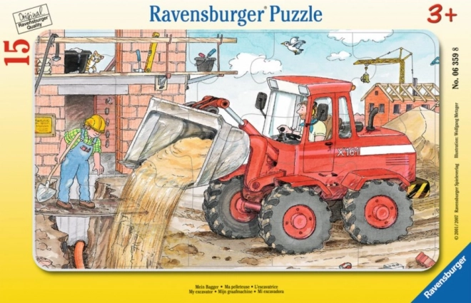 RAVENSBURGER board jigsaw puzzle – Excavator at Work, 15 pieces