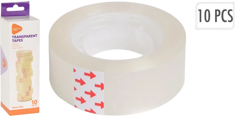 Läbipaistev kleeplint 15 mm × 30 m, pakendis 10 tk