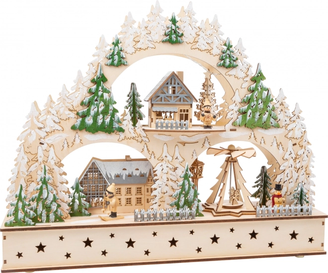 SMALL FOOT wooden Christmas arch with light and melody