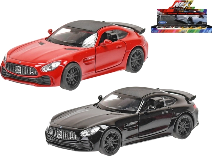 Die-cast Mercedes-AMG GTR model by Welly with pull-back action
