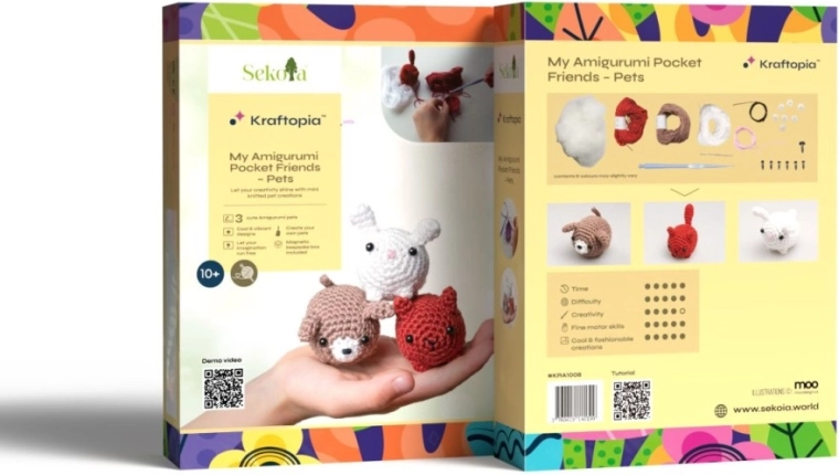 3 armsat amigurumi loomakest ühes komplektis