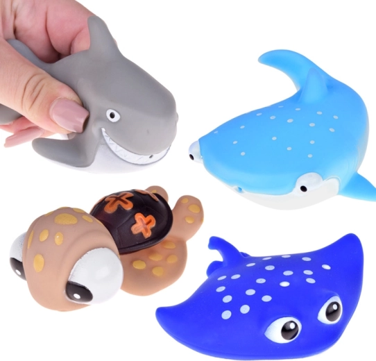 Rubber Bath Animals, Ocean World, 4 pcs