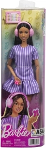 Barbie Fashionistas nukk lillades triibulistes kleidis