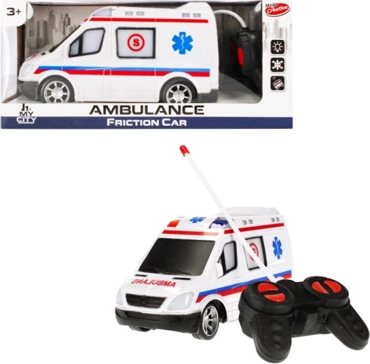RC kiirabi kaugjuhtimisega ja valgusefektidega
