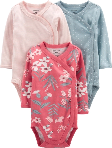 Carter’s beebi pikkade varrukatega bodid, roosad, 3 tk