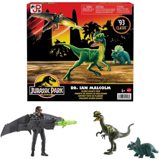Jurassic World – figuuride komplekt Ian Malcolmiga, dinosauruste kaaslaste ja liuguriga