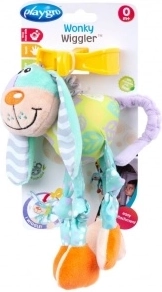 Playgro vibrating puppy pastel hanging toy for stroller and car seat