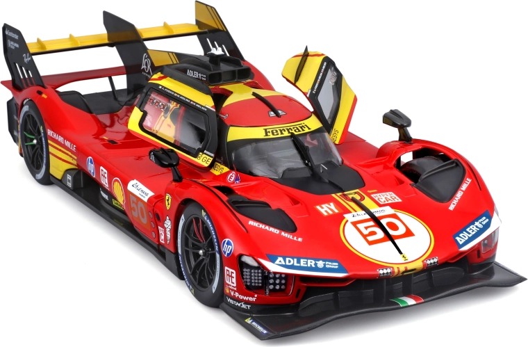 Metallmudel Bburago 1:18 Ferrari 499P nr 50 – 24h Le Mans 2024 võitja
