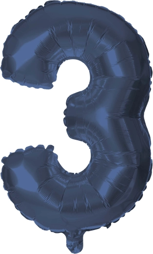 Foil Balloon Number 3, 30 cm, Blue TORO