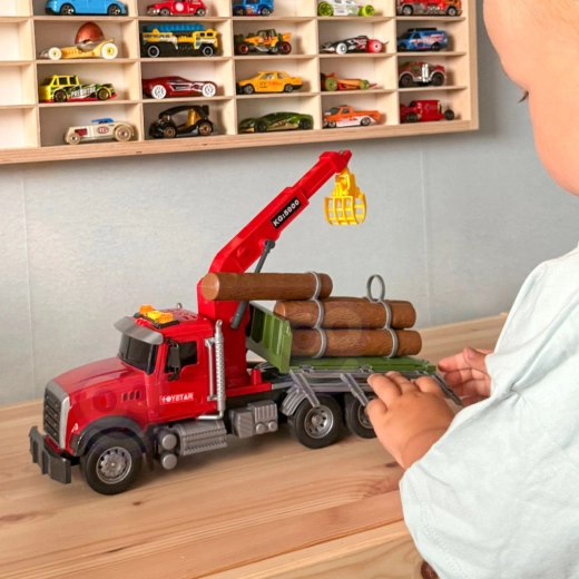 Rotating crane with grapple