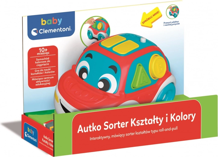 Pull-along car with shape and color sorting