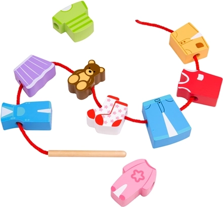 Bigjigs Toys riietuse helmeste lükkimise komplekt