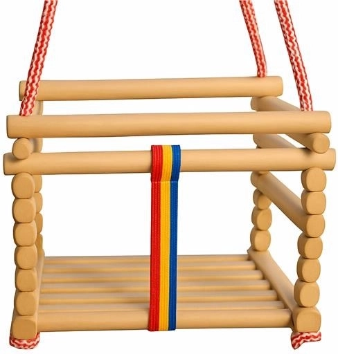 BABY MIX Natural Beechwood Baby Swing