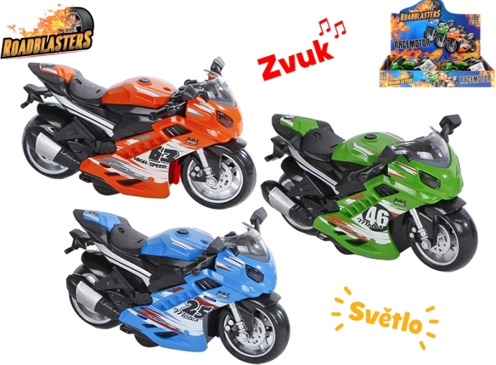 Roadblasters flywheel motorcycle with lights and sounds 14.5 cm