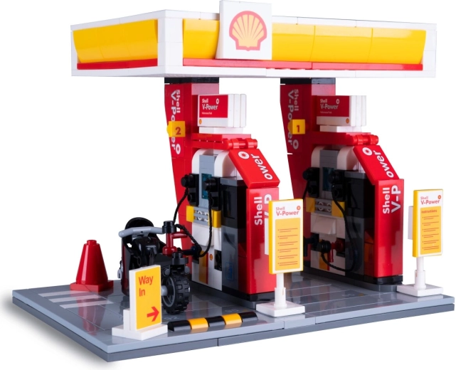 CaDA Shell Gas Station Building Set in 1:30 Scale