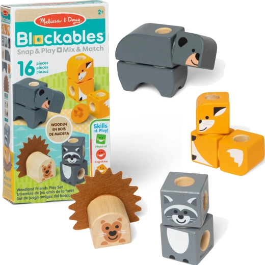 Wooden Building Blocks Forest Friends 16 Pieces MELISSA & DOUG