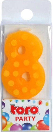 Cake Candle Number 8 Stick-in 4.5 cm TORO